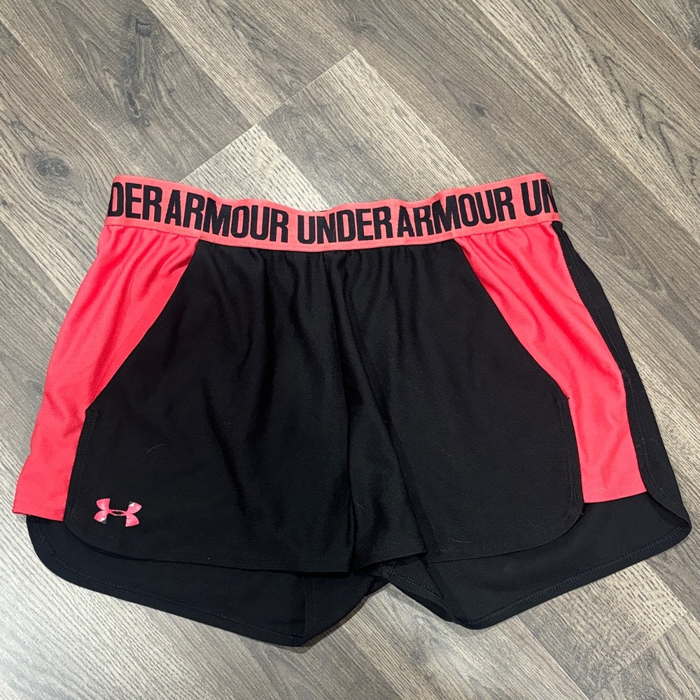 Under Armour Women's Black Shorts with Pink Trim